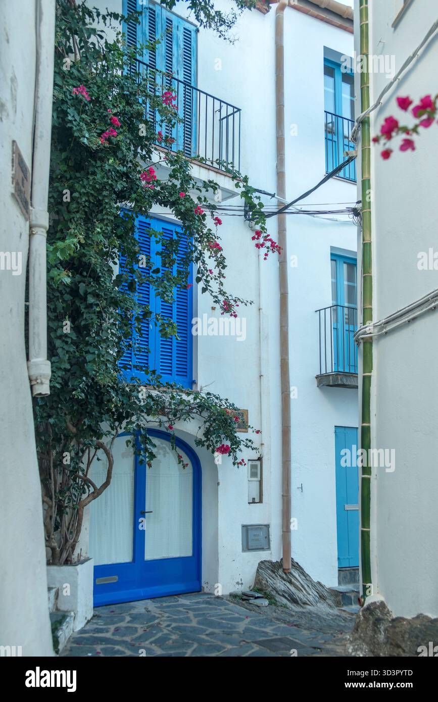 ALLEE ALTSTADT CADAQUES PROVINZ GIRONA COSTA BRAVA KATALONIEN SPANIEN Stockfoto