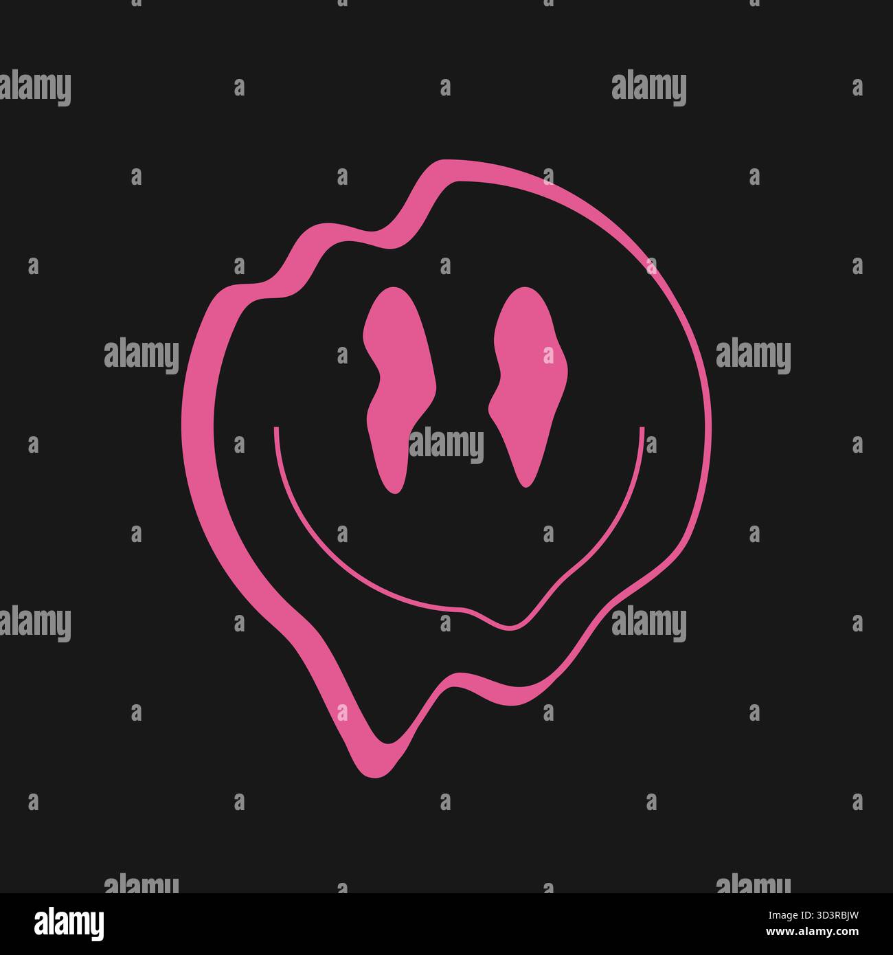 Retro Futurism Smiley Illustration Stock Vektor