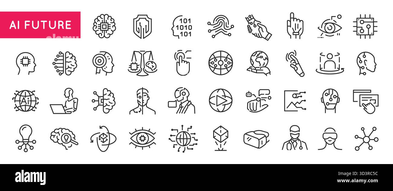 KI-Symbole für zukünftige Zeilen festgelegt Stock Vektor