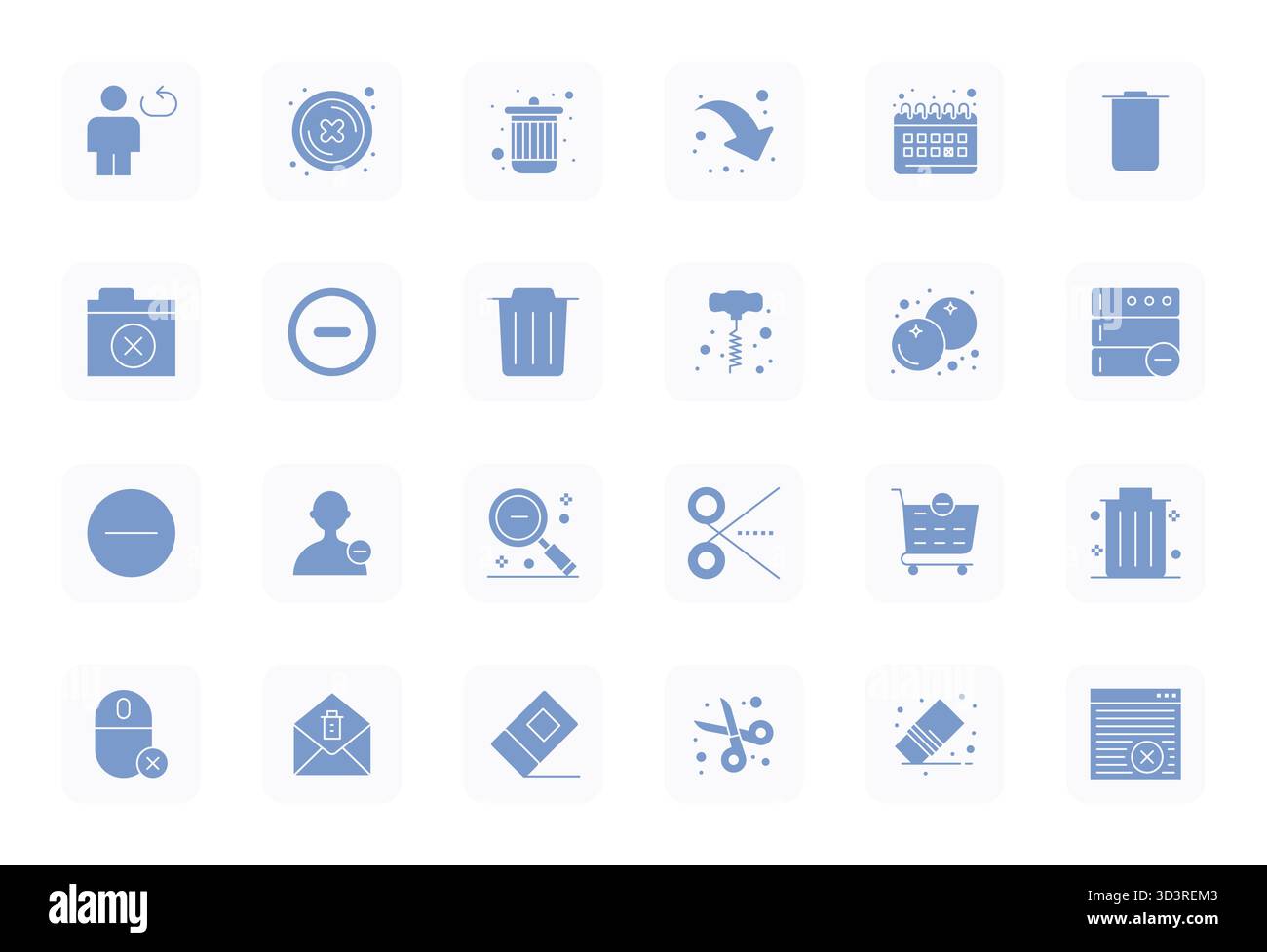 Umfassendes Paket mit 24 Vektorsymbolen in gefülltem Design für Entfernen in gestochen scharfer, detailreicher Qualität. Stock Vektor