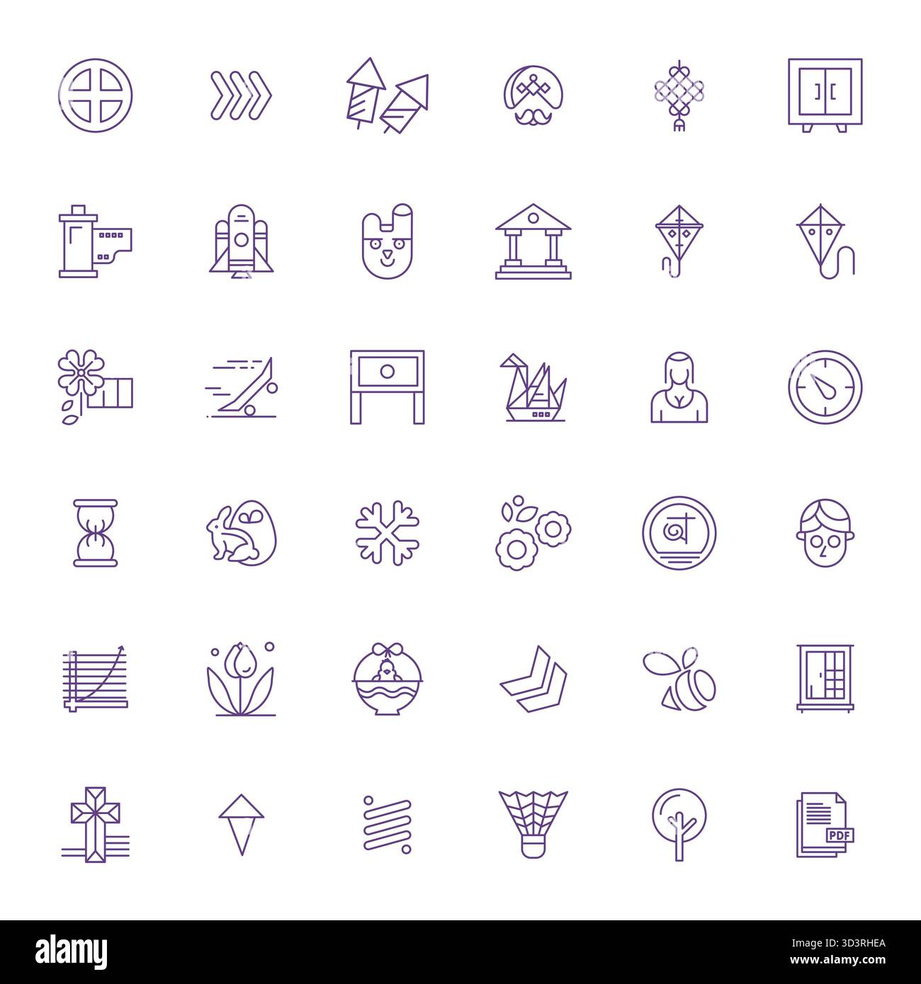 Intelligent gestaltete 36 Rasteranpassung Vektorsymbole, inspiriert von Linear, erstellt im Format Bold Line bei 128x128 für intelligente und effiziente Design-Workflows Stock Vektor