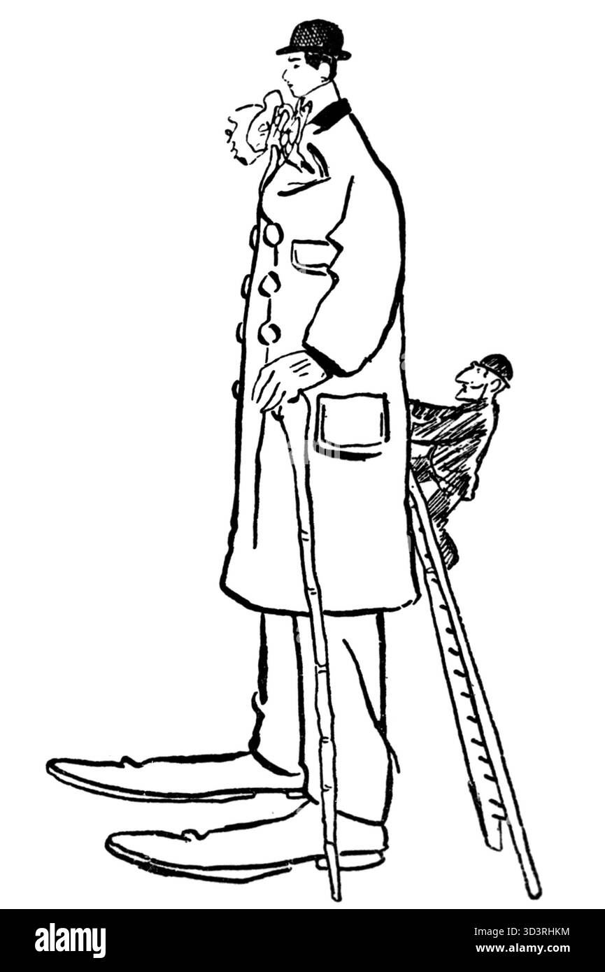 Karikatur des italienischen Dichters Trilussa (Carlo Alberto Salustri), Illustration, 1930er Jahre Stockfoto