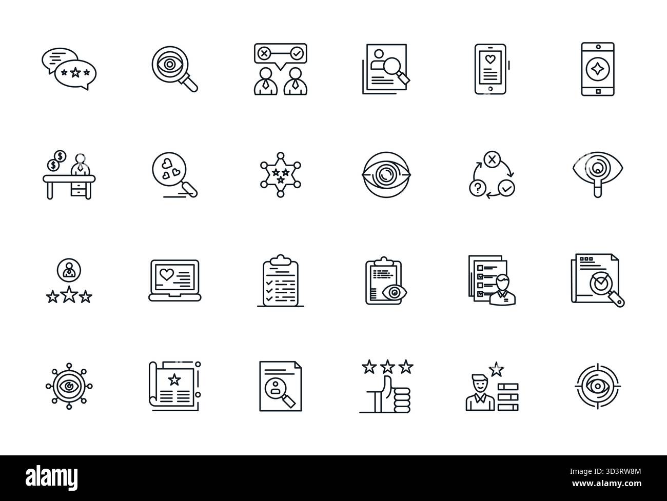 Raffiniertes Paket mit 24 Vektorsymbolen für die Überprüfung, optimiert mit Retina Ready Detail Enhanced Quality für elegante und funktionale Designs Stock Vektor
