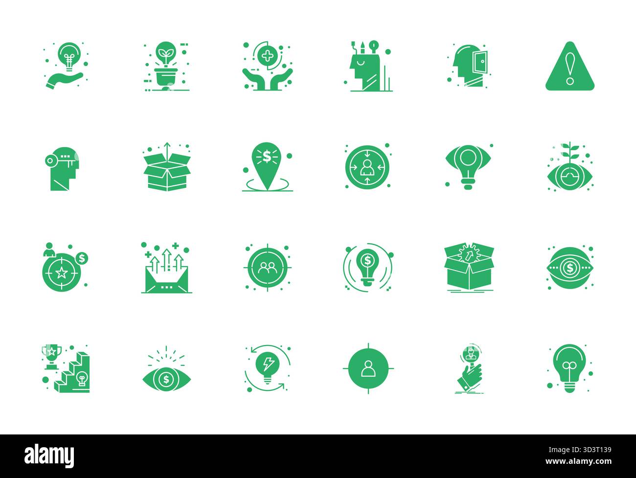 Zeitgenössische Sammlung von 24 Vektorsymbolen, die das Potenzial in voller Ästhetik repräsentieren, mit hochauflösender Pixel-optimierter Auflösung für moderne Anwendungen Stock Vektor