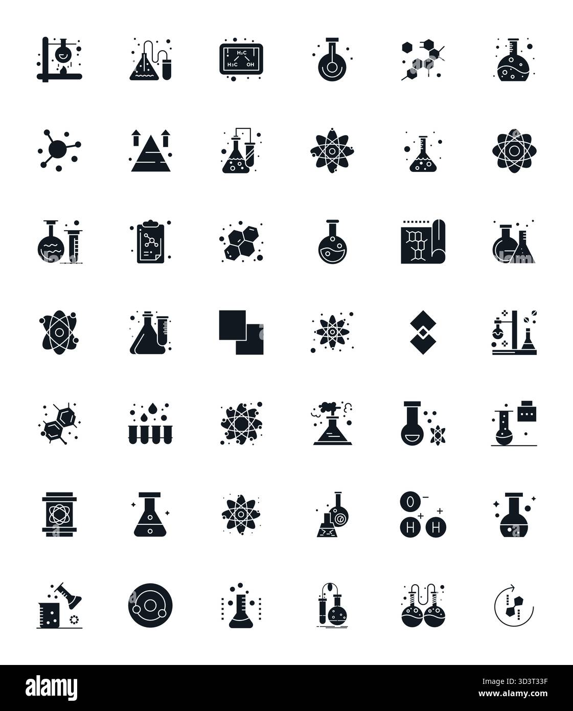 Umfassendes Toolkit mit 42 Vektorsymbolen rund um Compound, entwickelt mit hoher Auflösung, perfekter Präzision für vielseitiges Design Stock Vektor