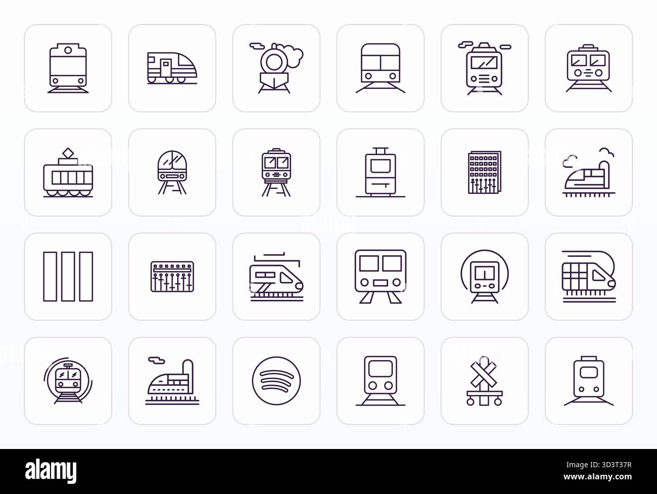Unverwechselbares Paket mit 24 Pixel optimierten Vektorsymbolen, inspiriert von Tracks, im Format Bold Line in High Resolution für unvergessliche Markenerlebnisse Stock Vektor