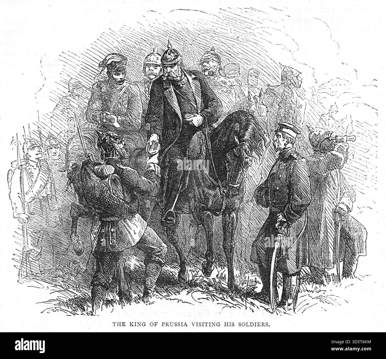 Der König von Preußen besuchte seine Soldaten während des Deutsch-Französischen Krieges Stockfoto