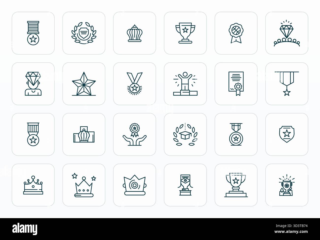Präzise entwickelte Vektorsymbole mit 24 Bold Line für Prestige mit hoher Auflösung und optimierter Auflösung für außergewöhnliche Klarheit und Skalab Stock Vektor