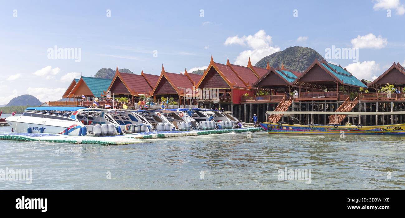 THAILAND, PHUKET, 2018 - Ko Panyi, das Zigeunerdorf auf dem Wasser Stockfoto