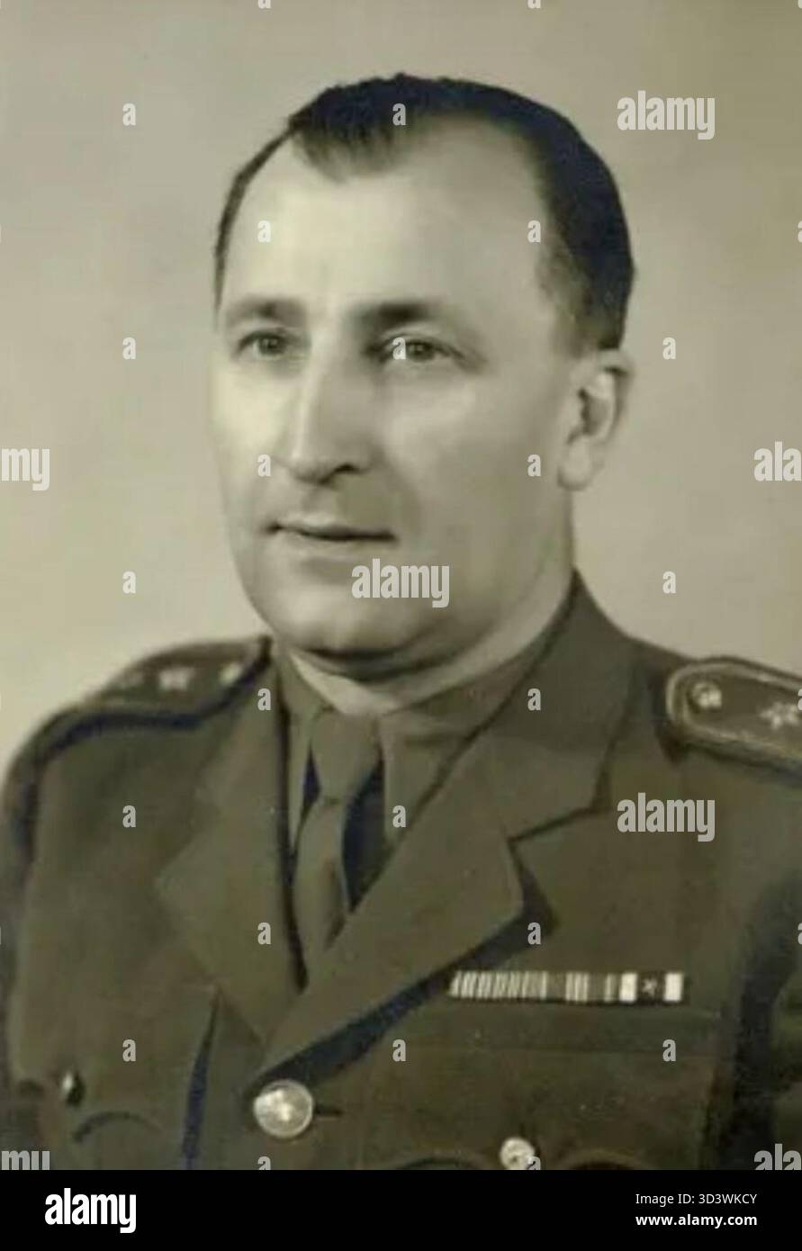 Vlastimil Blahak (1905–1979), ein tschechischer Offizier und Anführer des Widerstands, engagierte sich während des Zweiten Weltkriegs an antideutschen Aktivitäten und trug zum militärischen Widerstand in der Tschechoslowakei bei. Stockfoto