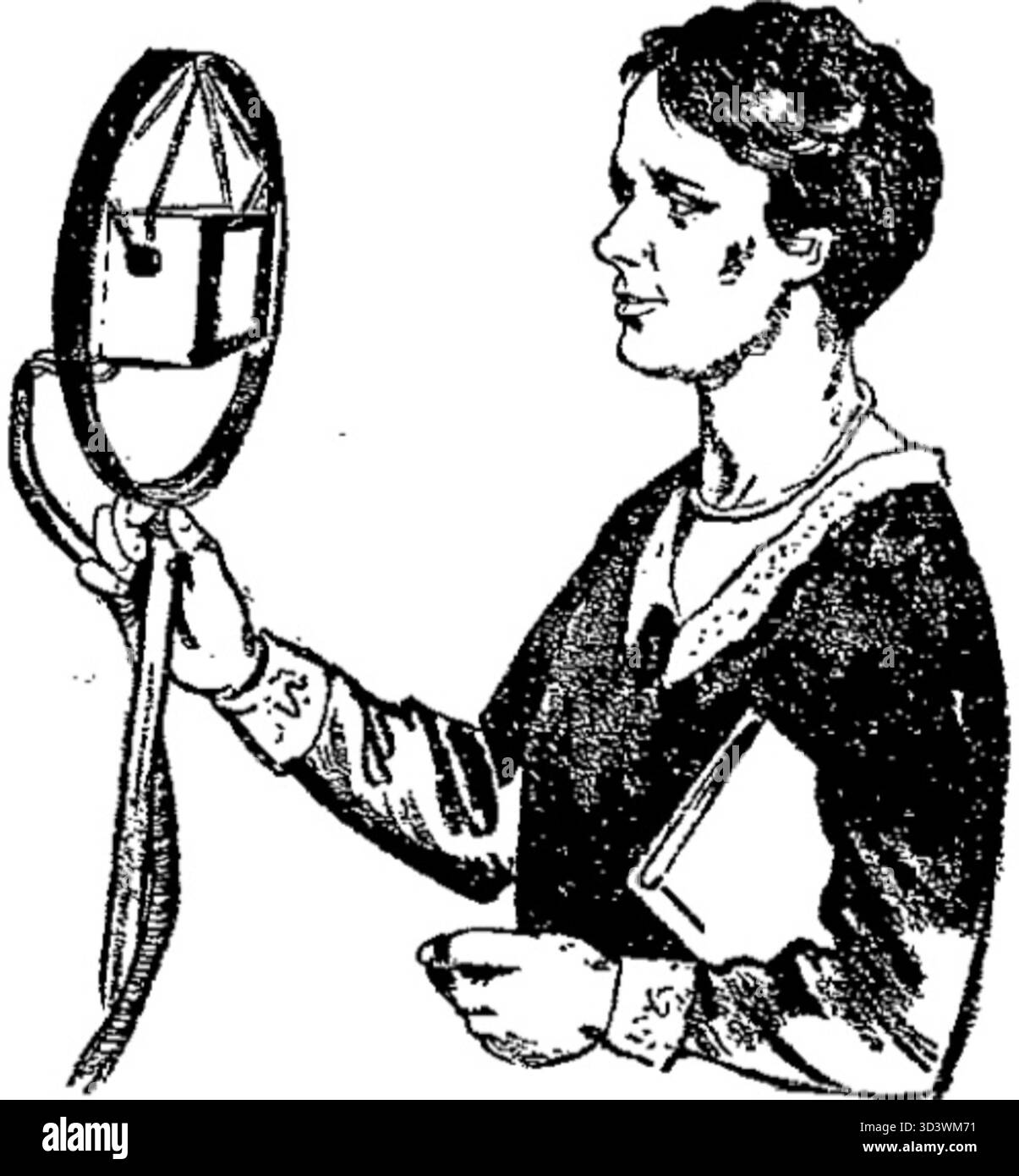 Zeichnung zu einem artikel über den Radiosprecher Gertrud van Eyseren, der am 21. Juni 1932 in der Magdeburger Volksstimme veröffentlicht wurde. Stockfoto