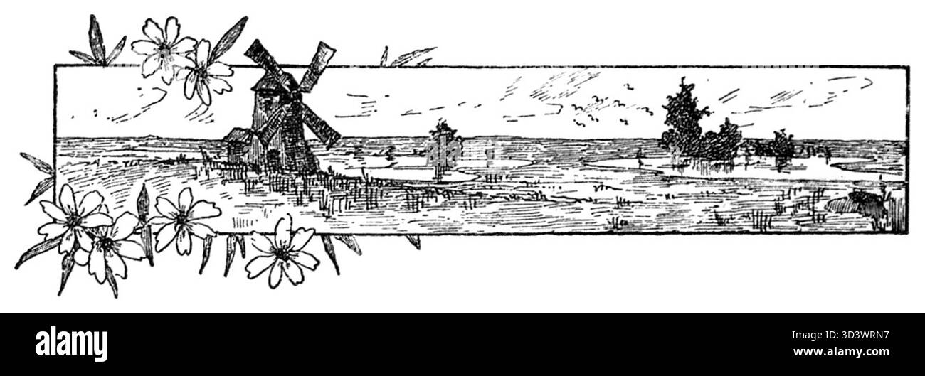 Eine Illustration aus dem Buch „Suma na Kocimbrodzie“ von Klemens Junosza aus dem Jahr 1898 mit detaillierten Kunstwerken, die die kulturellen und historischen Themen des Textes widerspiegeln. Stockfoto