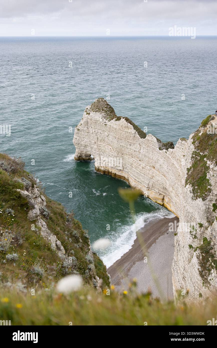 Klippen von Etretat in der Normandie, Frankreich, Europa Stockfoto