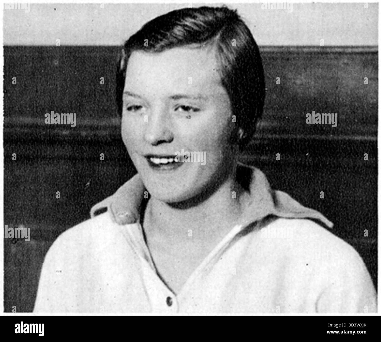 Ein Porträt von Willy den Ouden aus dem Jahr 1932, eine bemerkenswerte Figur in der niederländischen Schwimmszene zu Beginn des 20. Jahrhunderts. Stockfoto