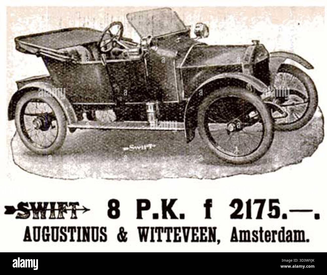 Im April 1914 wurde die britische Automobilmarke Swift von Augustinus & Witteveen veröffentlicht. Stockfoto