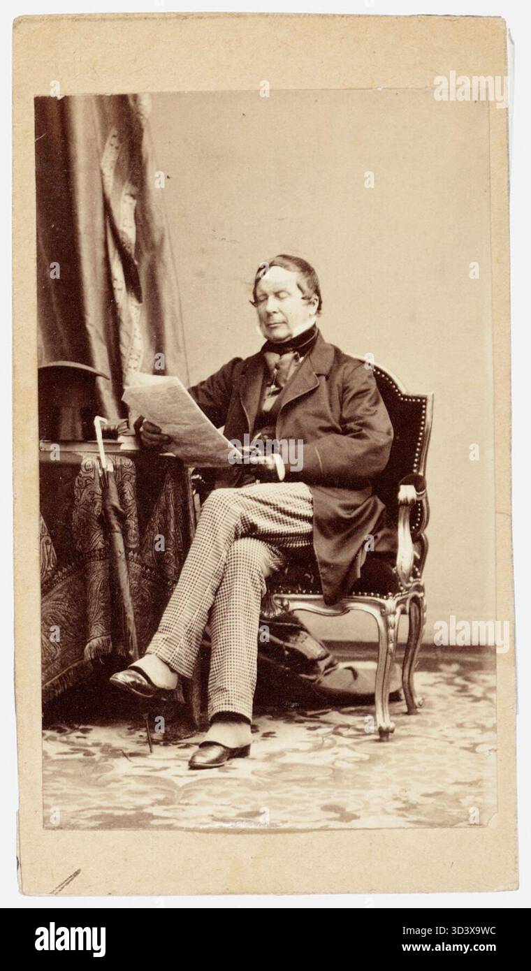 Ein Porträt von Rutger Jan Schimmelpenninck (1821–1893), das zwischen 1860 und 1893 anonym gemalt wurde, zeigt den niederländischen Adligen und Politiker. Es spiegelt den Stil der niederländischen Porträtmalerei des 19. Jahrhunderts wider. Stockfoto