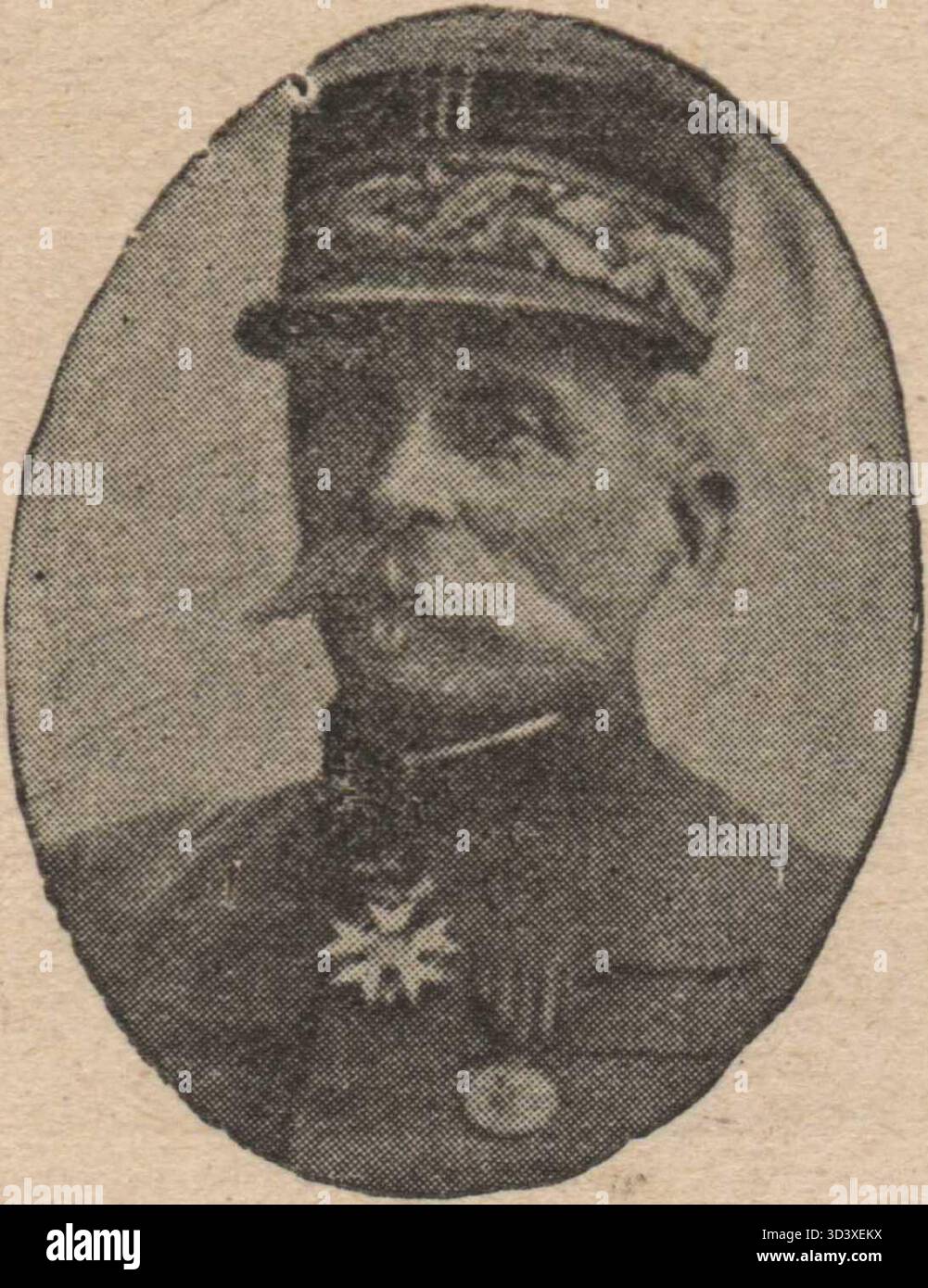 Ein abgeschnittener Scan aus dem „Supplément à L’Illustration“, veröffentlicht am 13. November 1915, mit einem Porträt von General Durupt. Das Bild bietet eine historische Ansicht dieses französischen Militärführers während des Ersten Weltkriegs Stockfoto