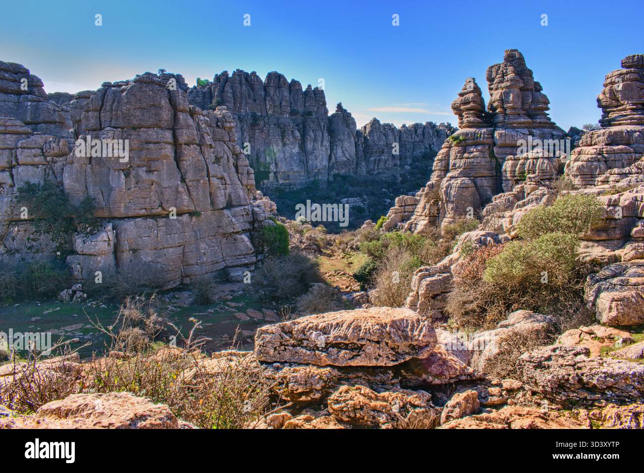 El Torcal de Antequera, Naturschutzgebiet, Provinz Málaga, Spanien Stockfoto