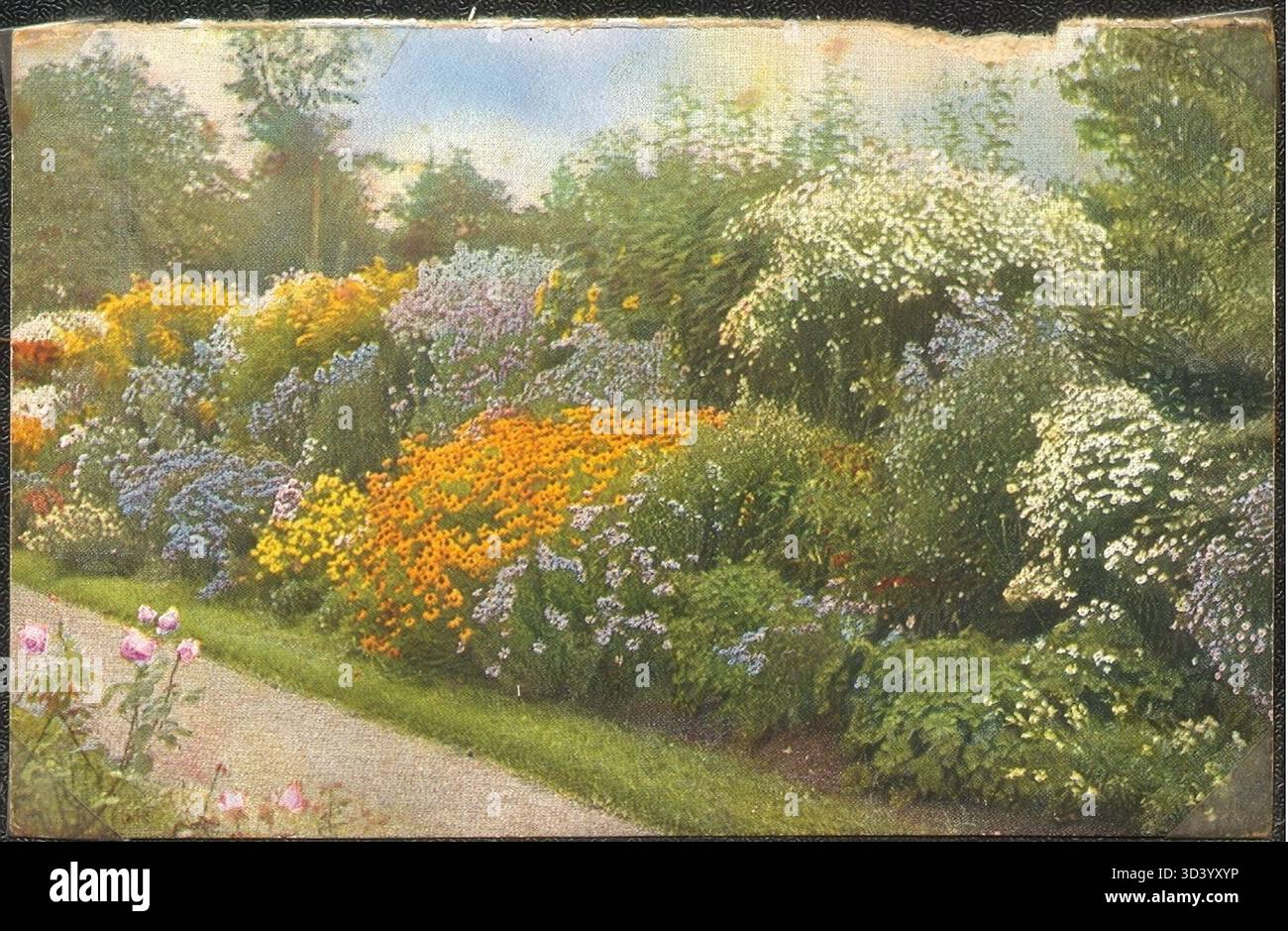 Dieses Bild stammt aus der Serie Licht-Bilder, die H. Beauforts Schlossgärten in Petschau zeigt. Es ist Teil einer visuellen Aufzeichnung, die die Gärten vor 1938 dokumentiert. Stockfoto