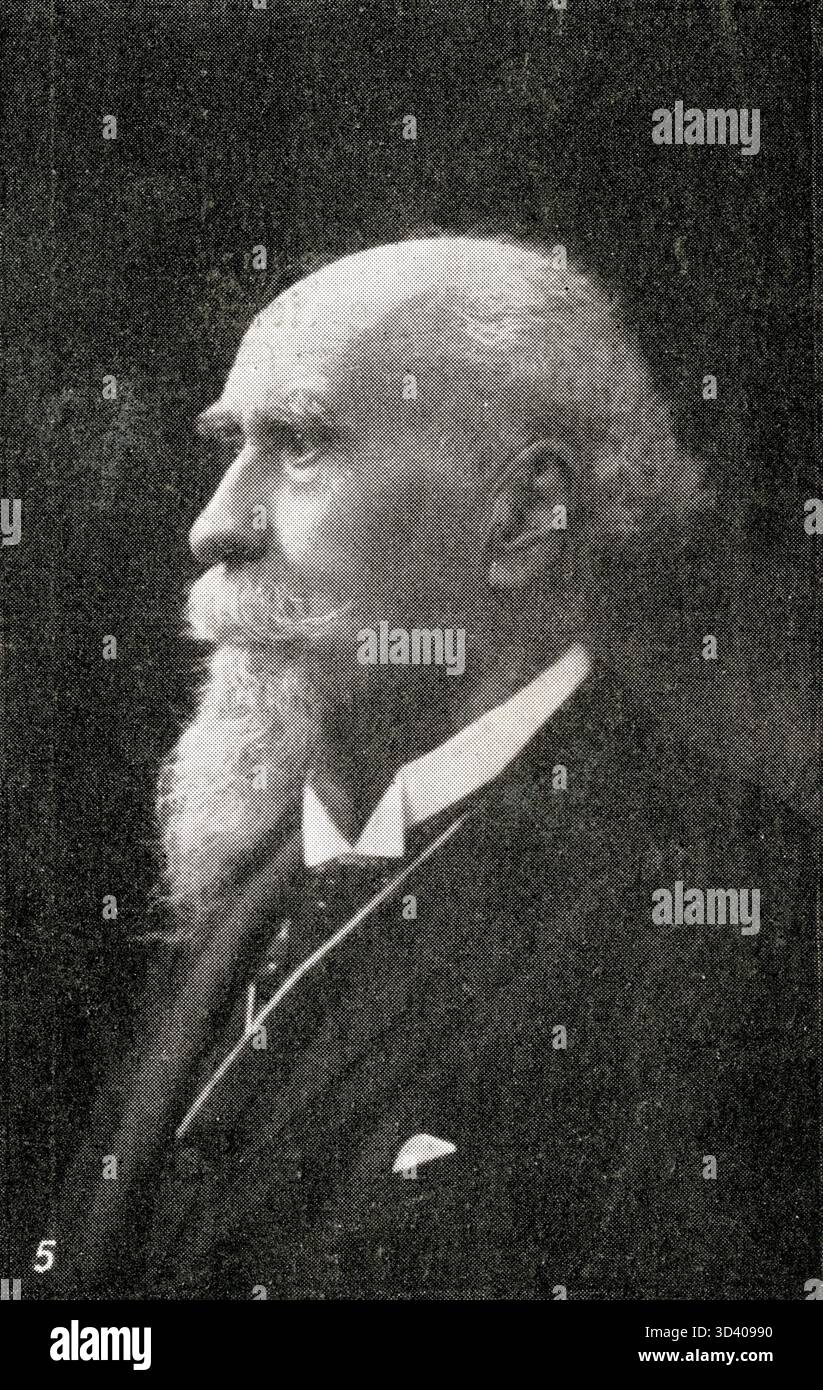 Dargestellt ist Herr Antoine Perrier, Justizminister Frankreichs im Jahr 1911. Während seiner Amtszeit leitete er Justizreformen und Rechtsfragen. Stockfoto