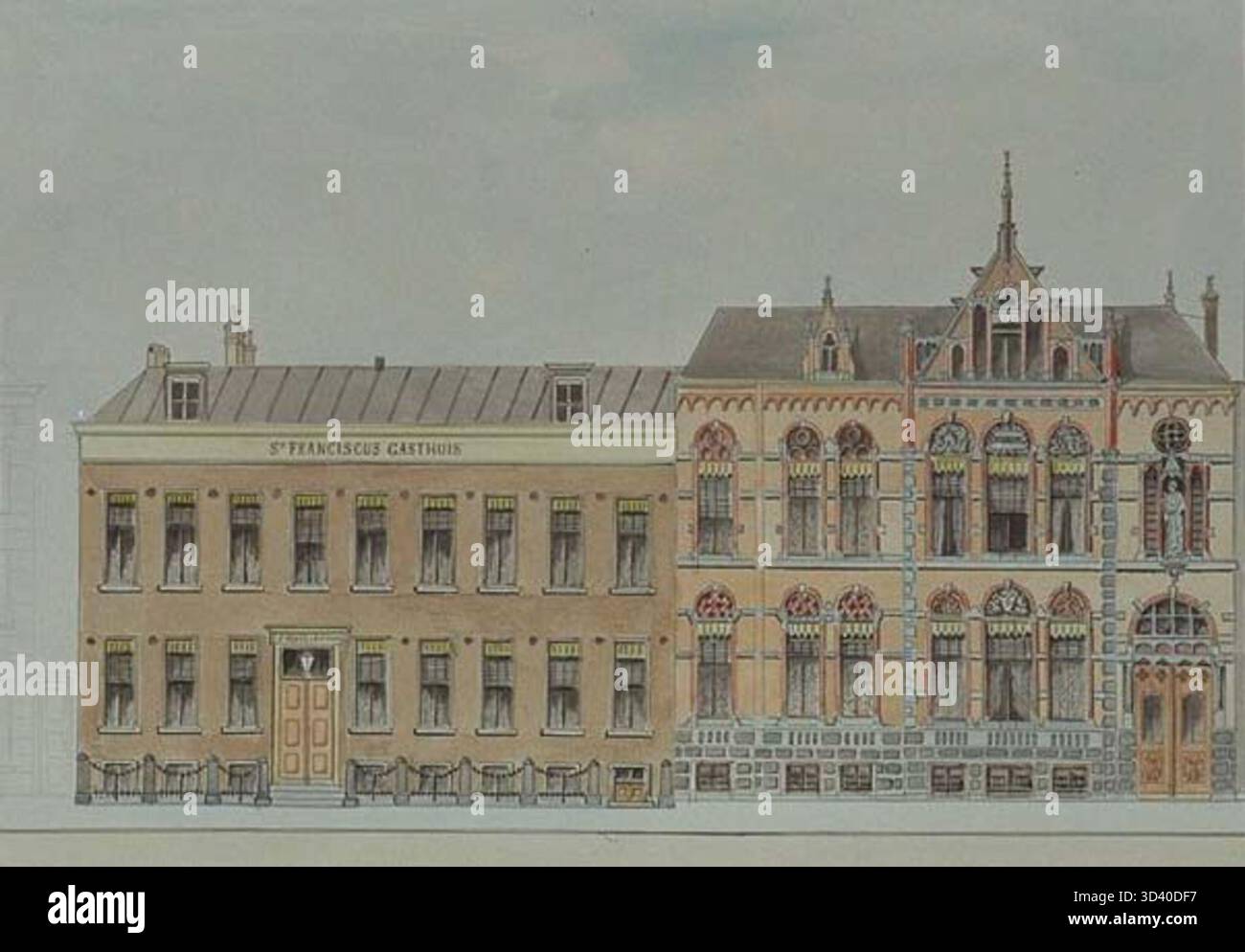 Die neue Fassade des Sint-Franciscusgasthuis in Rotterdam zwischen 1908 und 1912. Stockfoto
