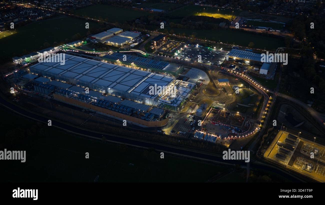 Rechenzentrum im Bau bei Waltham Cross, England. Stockfoto