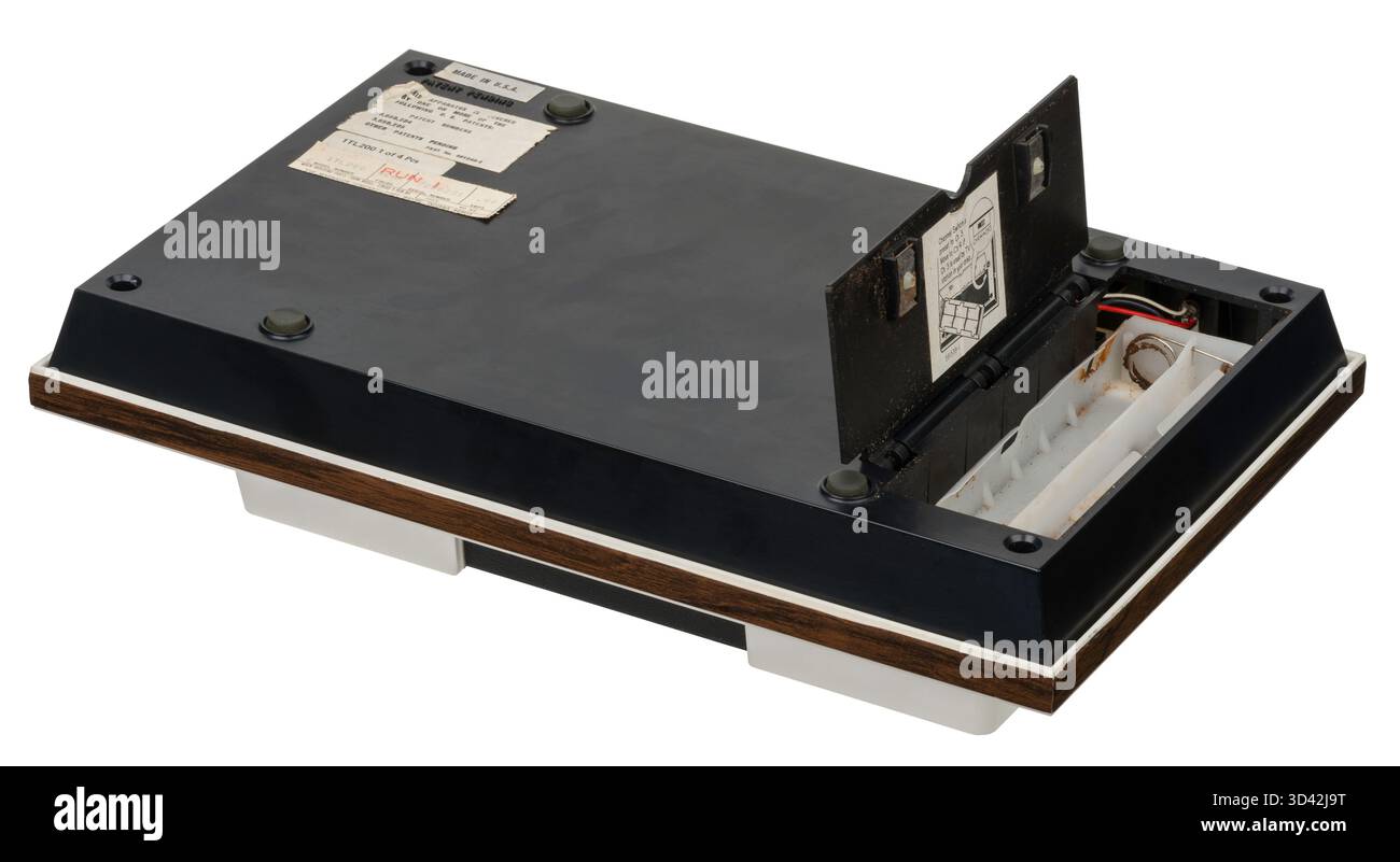 Magnavox Odyssey Batteriegehäuse geöffnet, unten Stockfoto