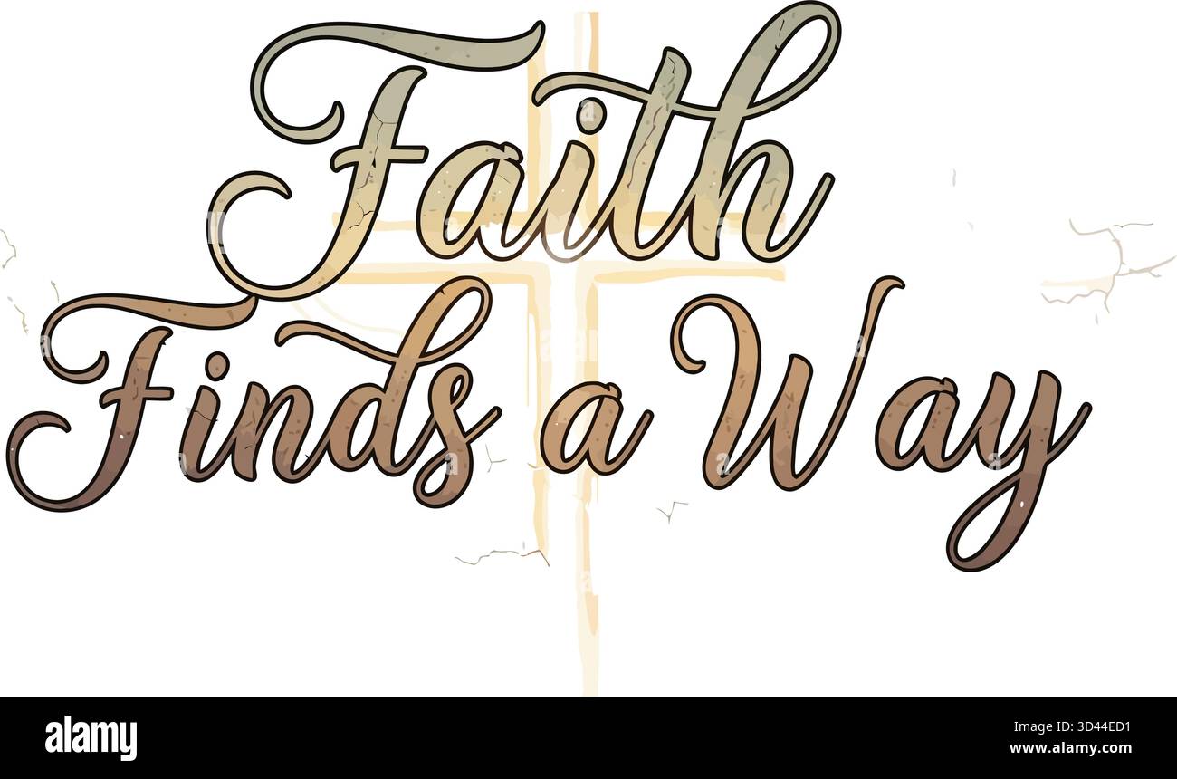 Faith findet einen Weg bei der Schriftartgestaltung Stock Vektor