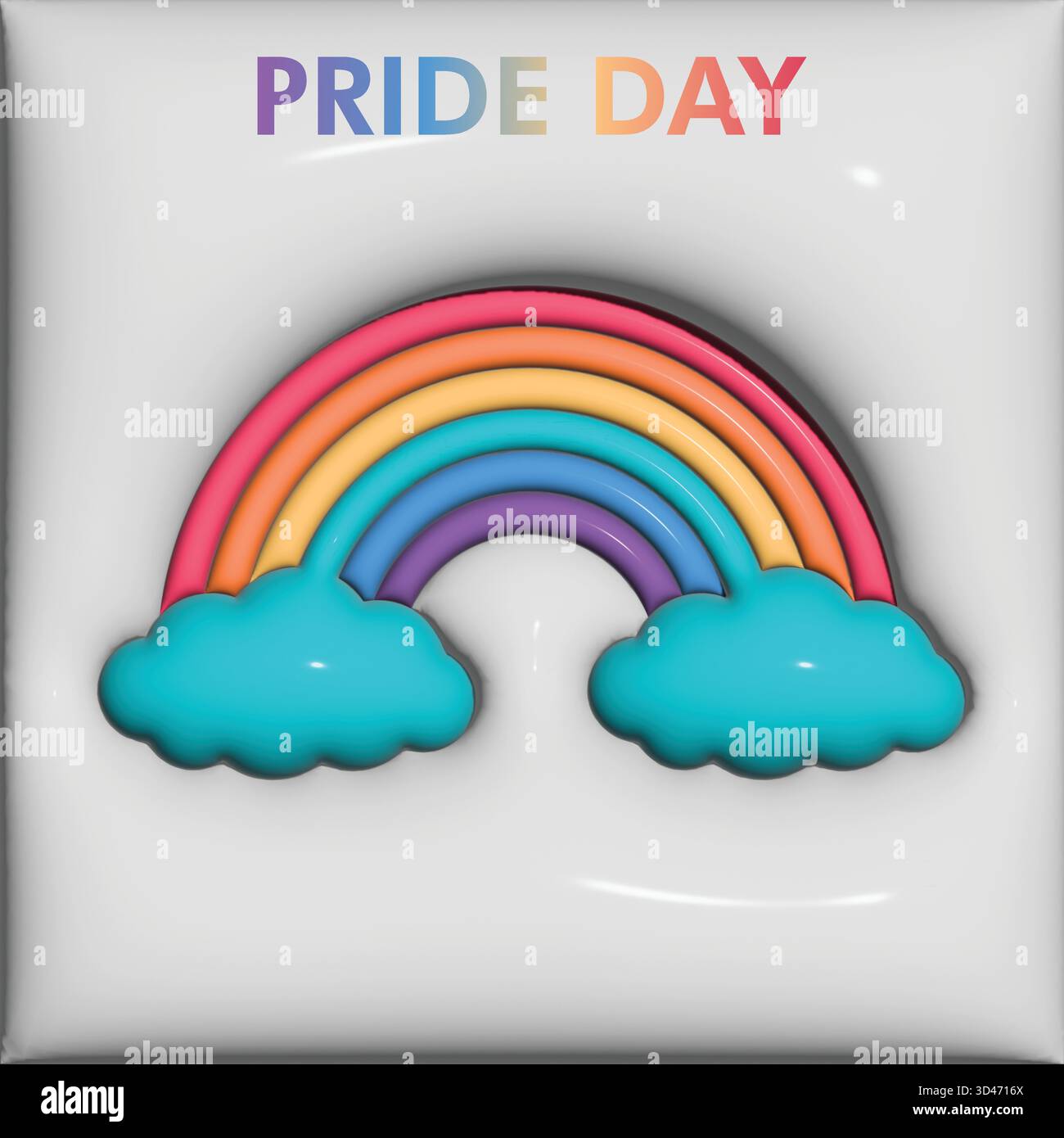 3D Pride Rainbow and Cloud Symbol Hintergrund Stock Vektor