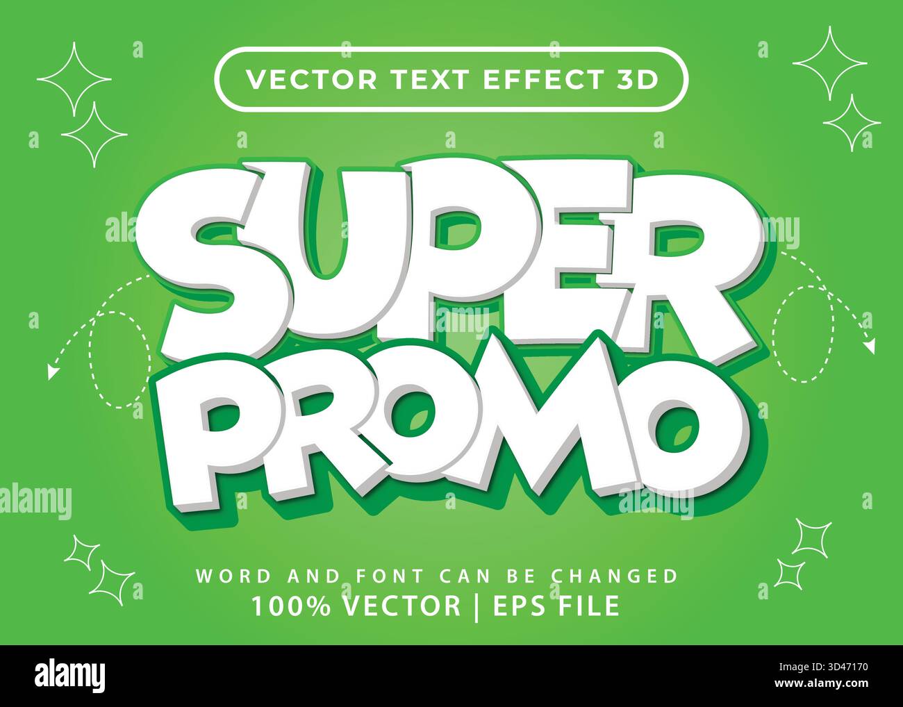 Bearbeitbare 3D-Zeichentricktexteffekt-Vorlage Stock Vektor