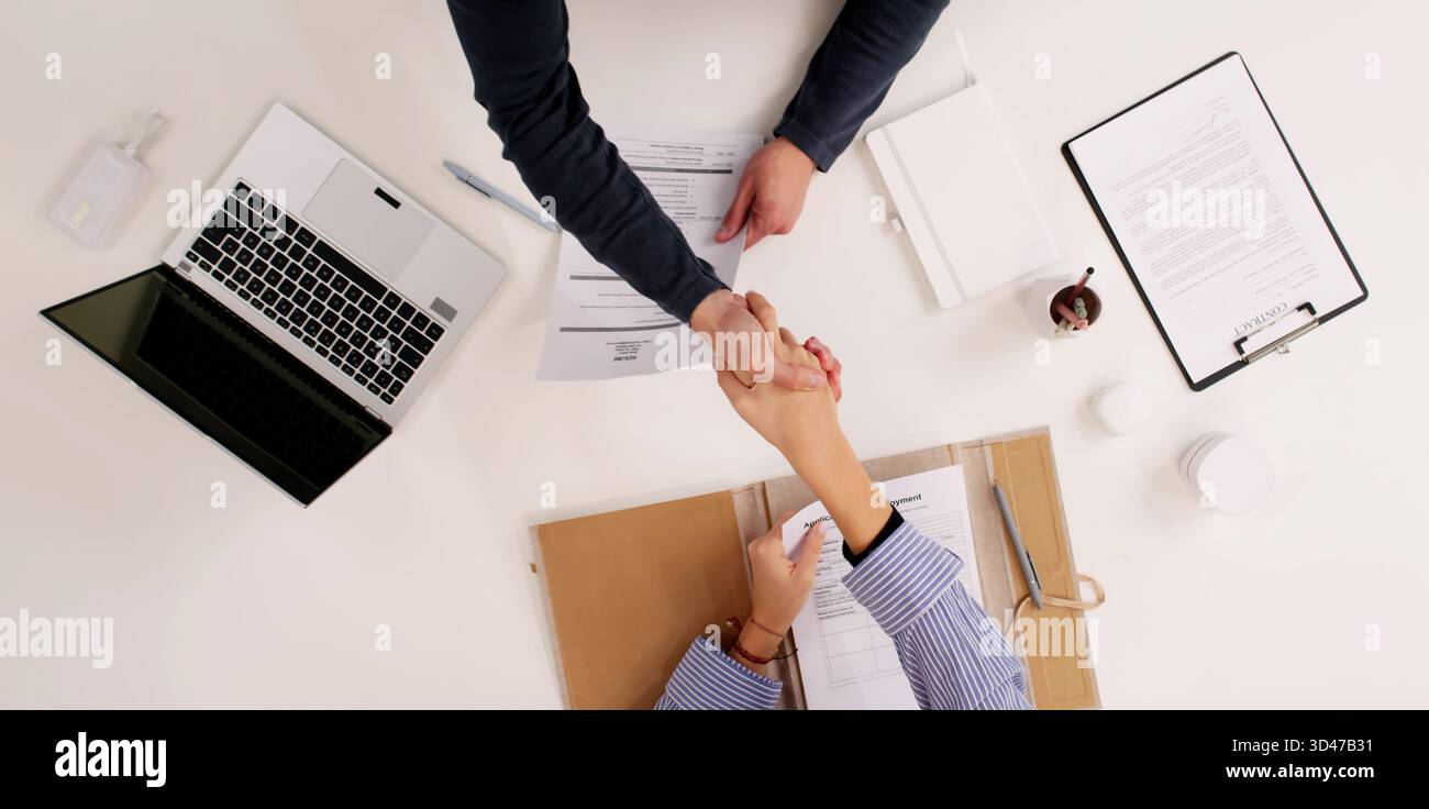 Führungskräfte Von Anwaltskanzleien Führen Ein Gespräch Mit Top-View-Einstellungsgesprächen Durch Stockfoto