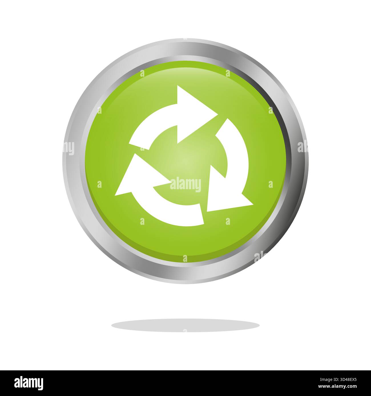 Symbol für Schaltfläche „Aktualisieren“. Kreisförmige Pfeile. Grüner Farbverlauf. Vektor-Recycling-Schild. Stock Vektor