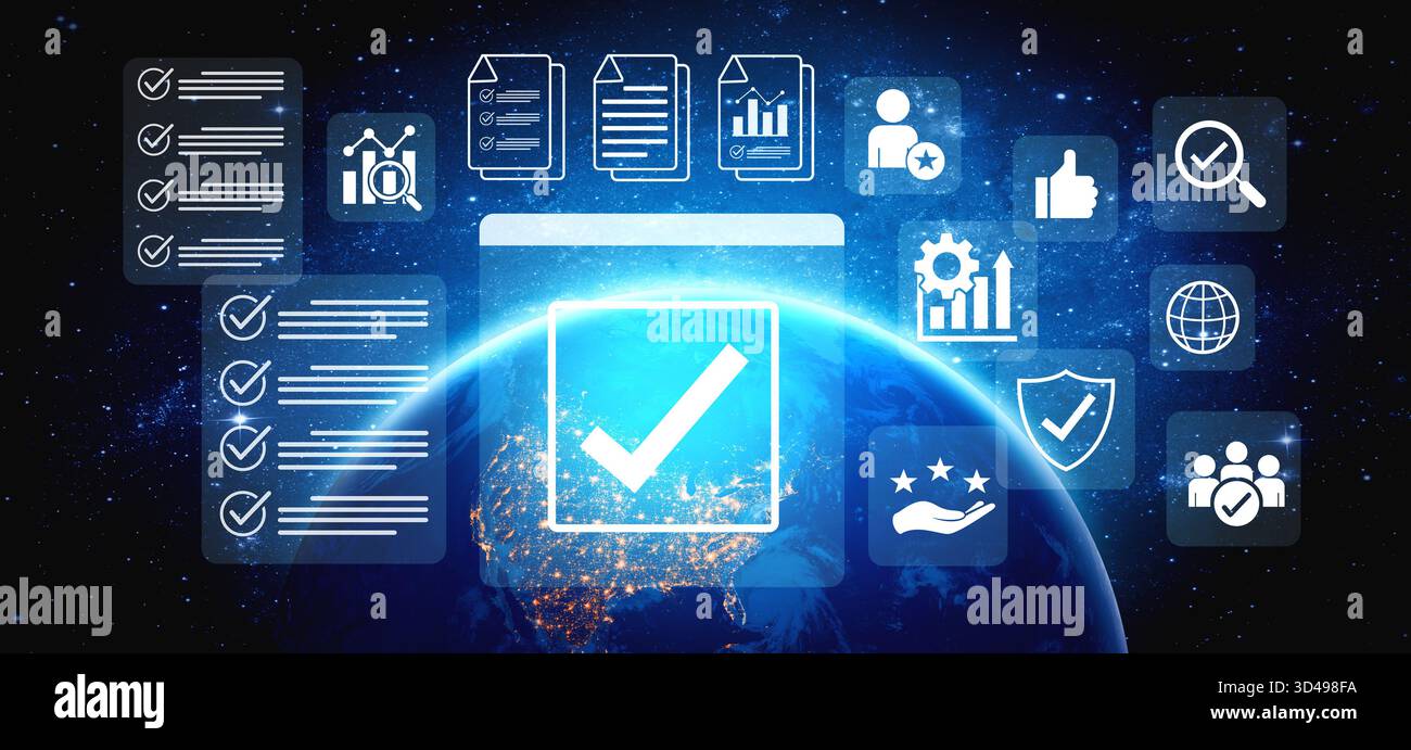 Business Checkliste gewährleistet konsistente Prozesse, verbessert die Qualitätssicherung und unterstützt ein effizientes Management für eine zuverlässige Performance-Analyse Stockfoto
