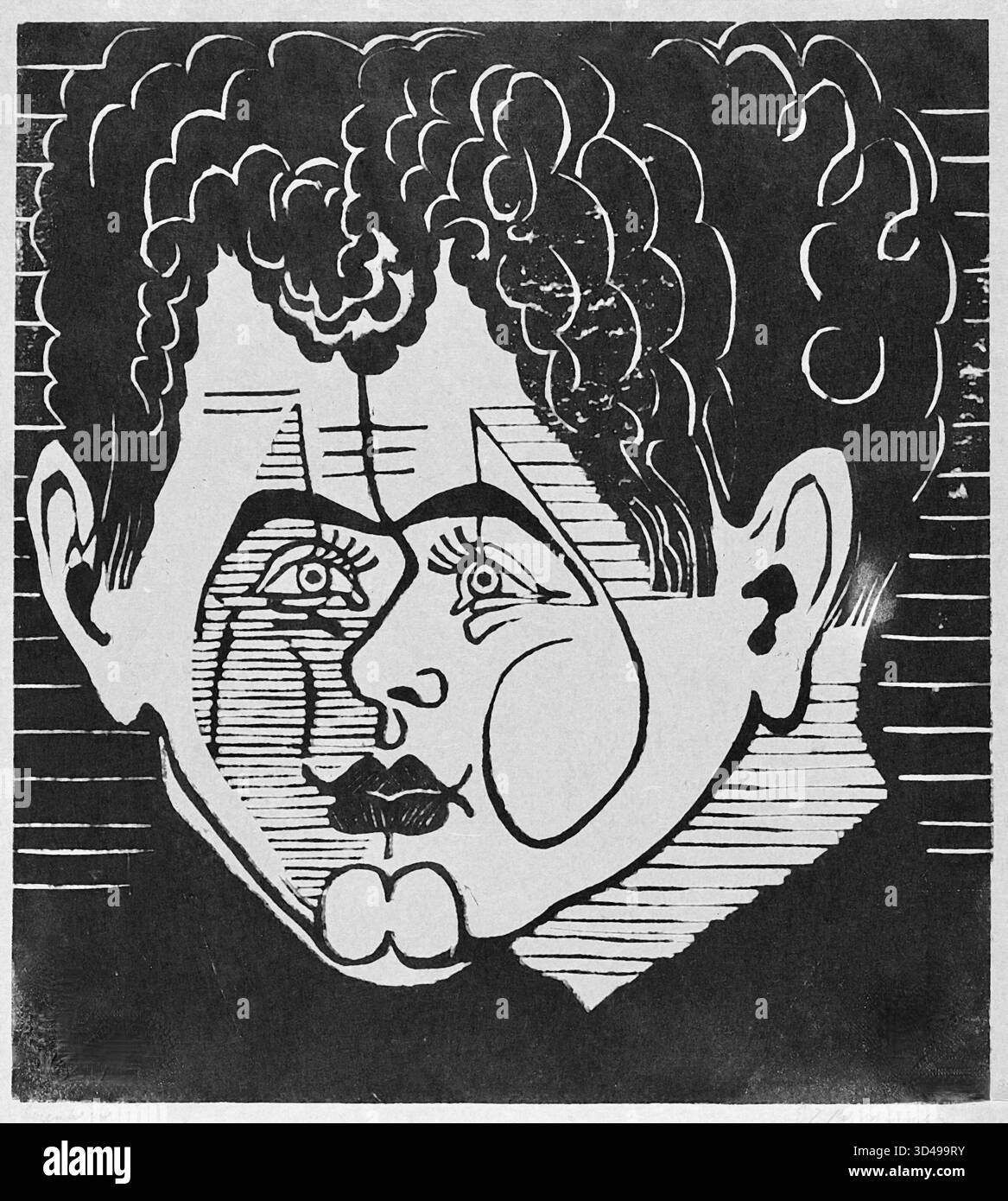 Ernst Ludwig Kirchner – René Crevel – französischer Surrealist-Schriftsteller – 1933 – das Werk ist ein Zeugnis von Kirchners einzigartigem expressionistischen Stil, der die rätselhafte Persönlichkeit des Themas einfängt. Stockfoto