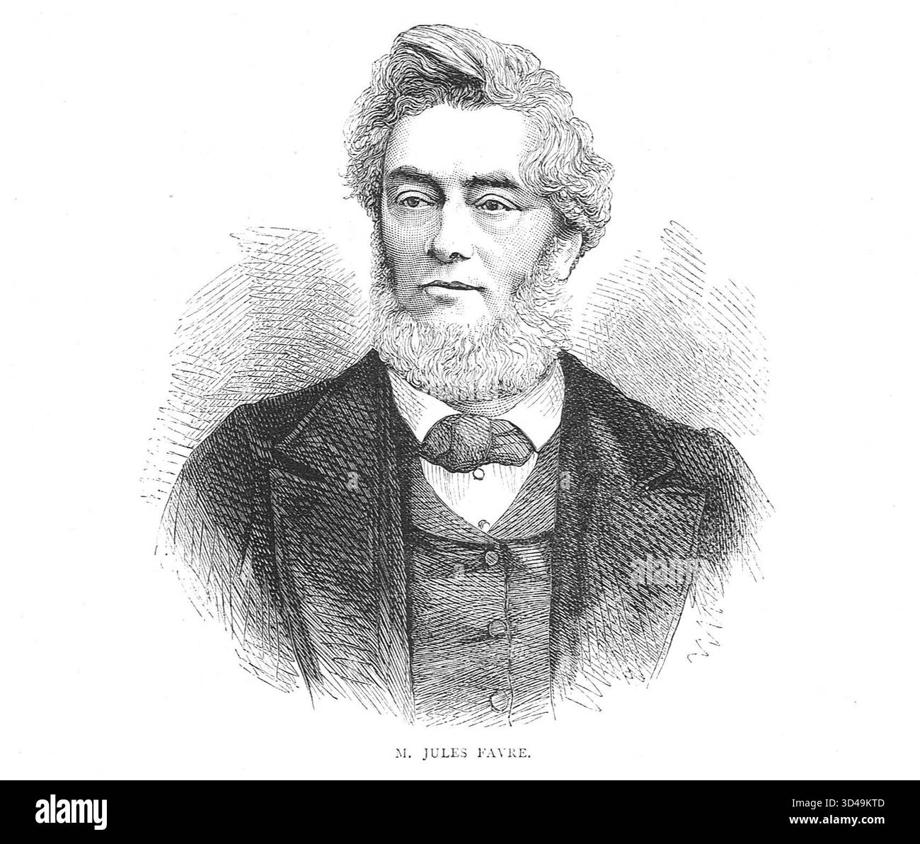 Jules Favre, Vizepräsident der französischen Regierung für nationale Verteidigung, der den Waffenstillstand vom 28. Januar 1871 zur Beendigung des Deutsch-Französischen Krieges arrangierte. Stockfoto