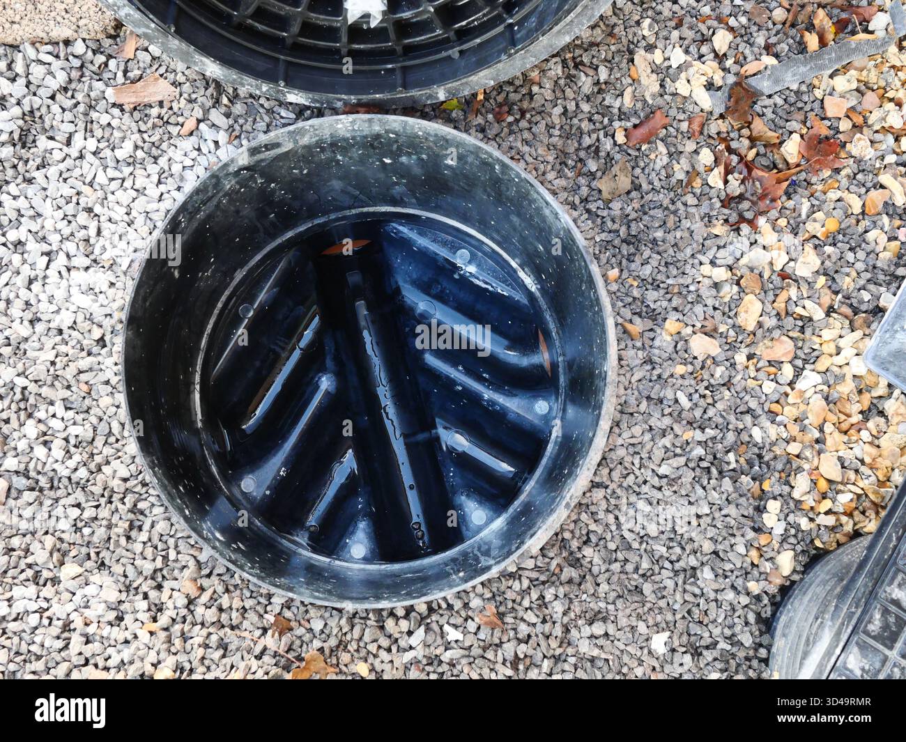 Wohnhaus bauen Entwässerungskammer Stockfoto
