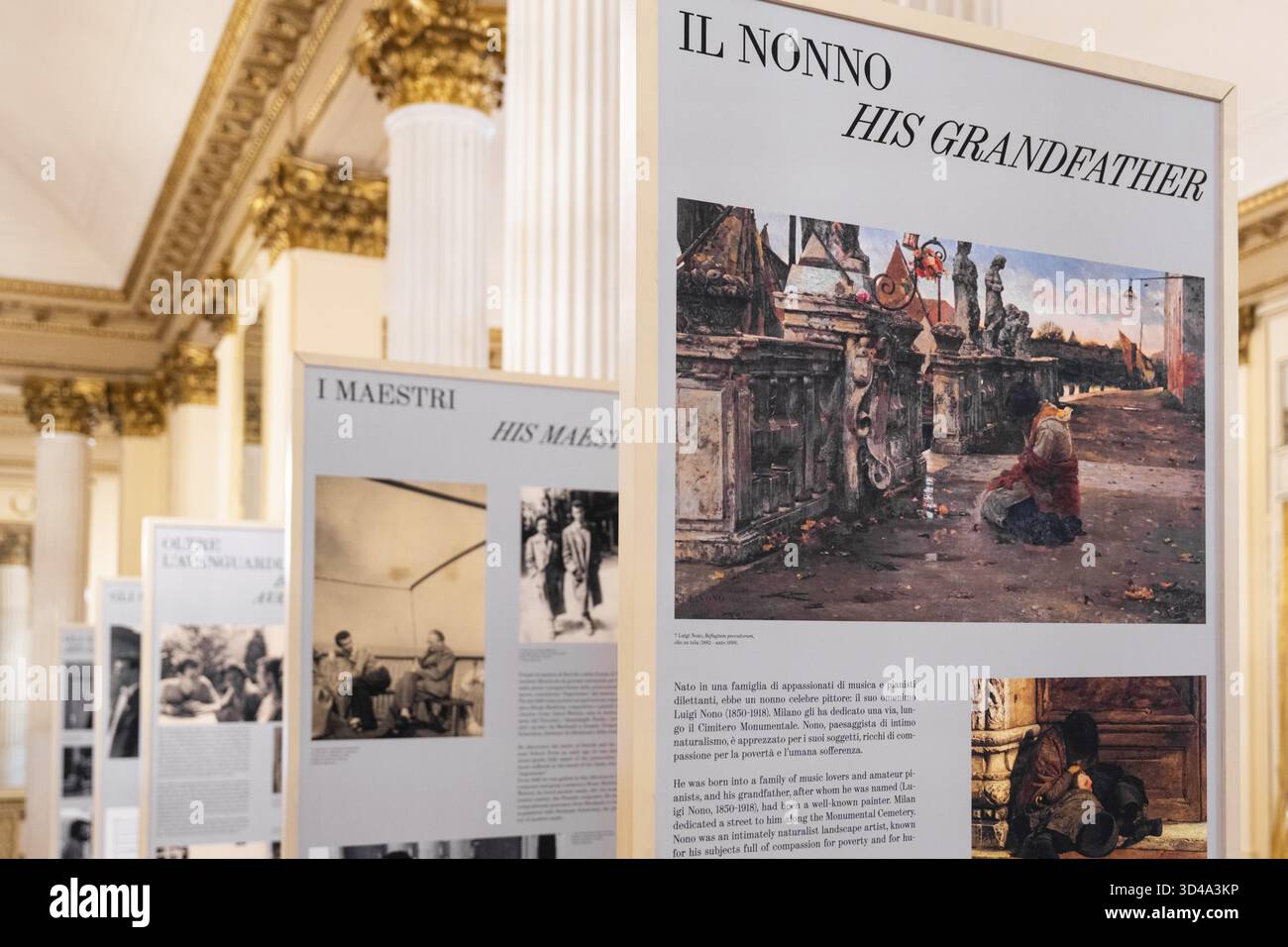 Mailand, Italien - 24.04.2024: Innenraum des Theatermuseums La Scala oder Museo Teatrale alla Scala. Historische Ausstellung des künstlerischen und kulturellen Erbes in g Stockfoto