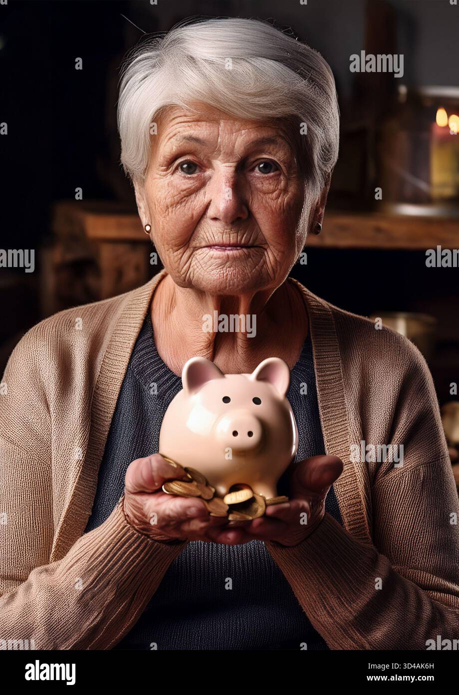 Armut im Alter Stockfoto