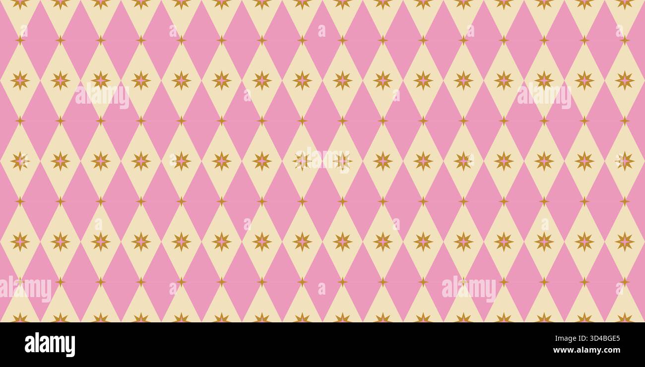 Nahtloses Muster Mit Rosa Goldenen Sternen Stock Vektor
