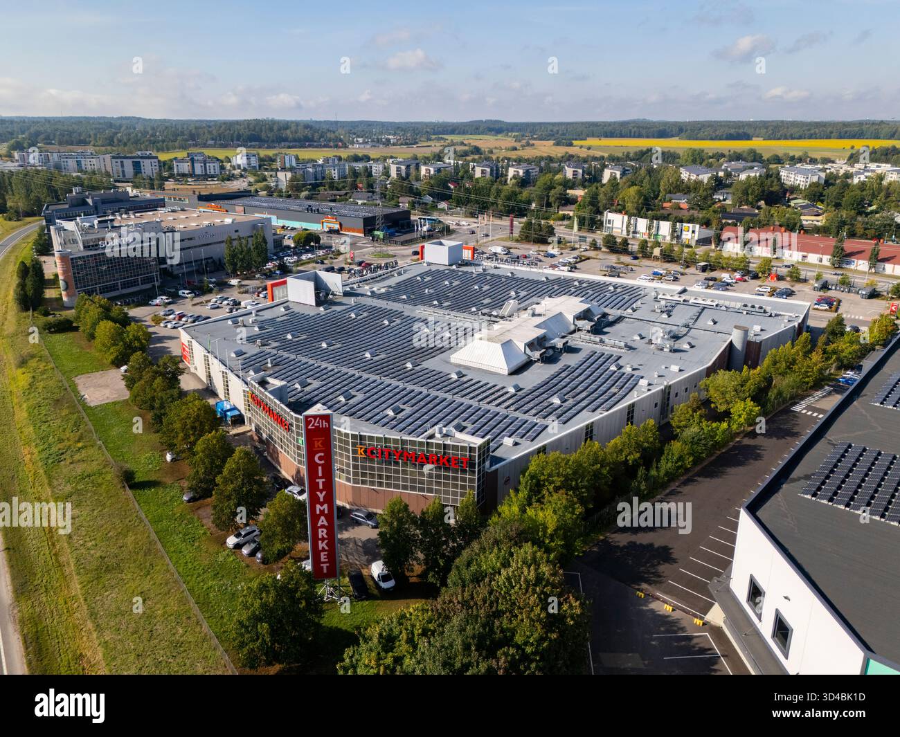 Luftaufnahme in Vantaa, Finnland Stockfoto