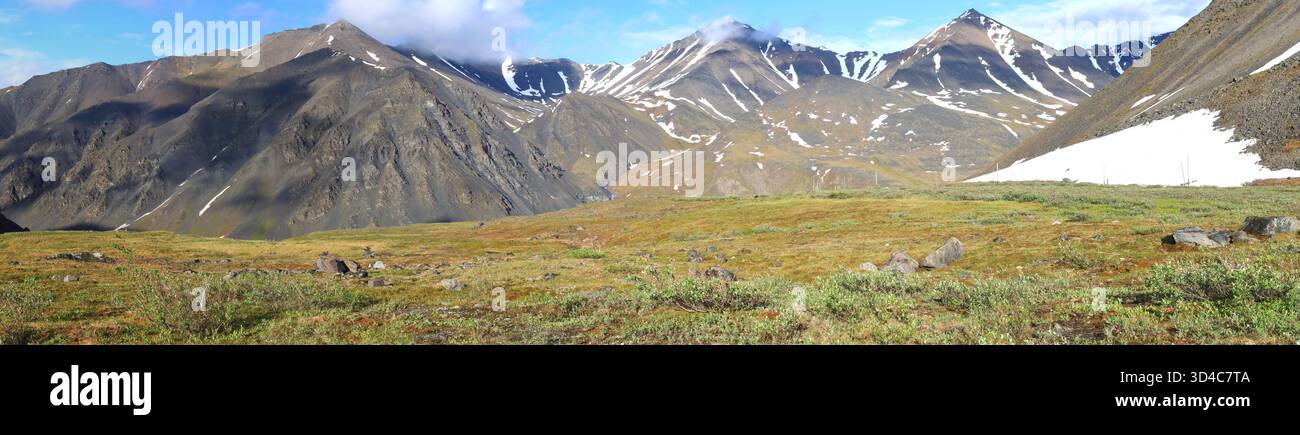 Panorama Atigun Pass Stockfoto