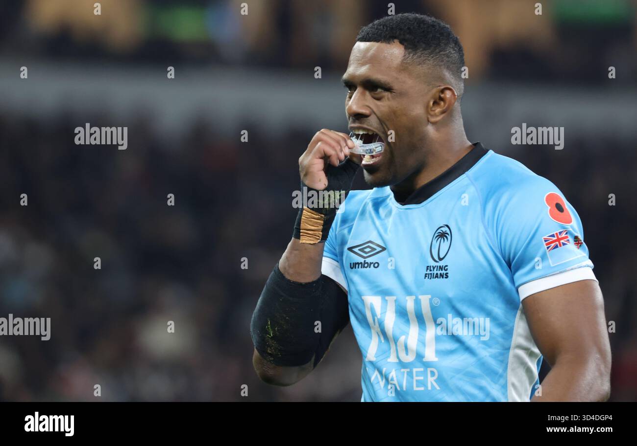 Jiuta Wainiqolo von Fidschi im Kampf gegen Fidschi im Allianz Stadium, Twickenham, London, am 8. November 2025 Stockfoto