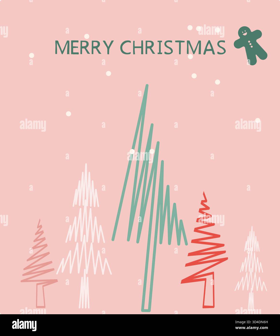 Abstrakte Weihnachtsbaumgrüße In Pink Stock Vektor