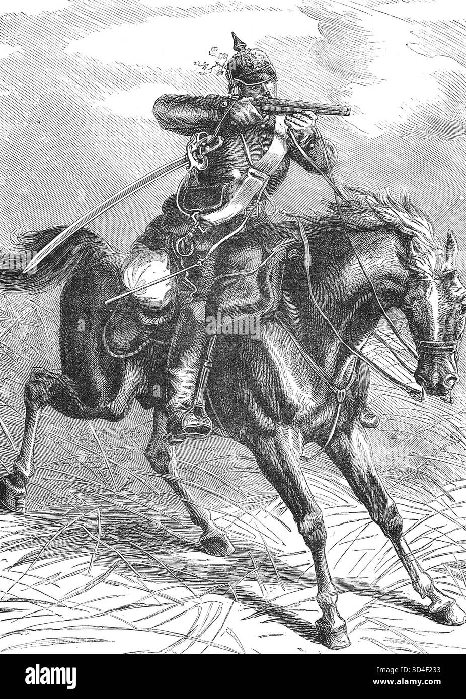 Ein preußischer Dragoner während des Deutsch-Französischen Krieges. Stockfoto