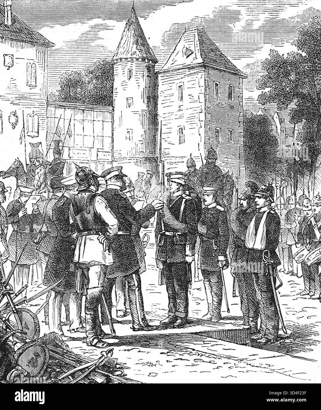 Valour-Kreuz, eine Medaillenverleihung während des Deutsch-Französischen Krieges. Stockfoto