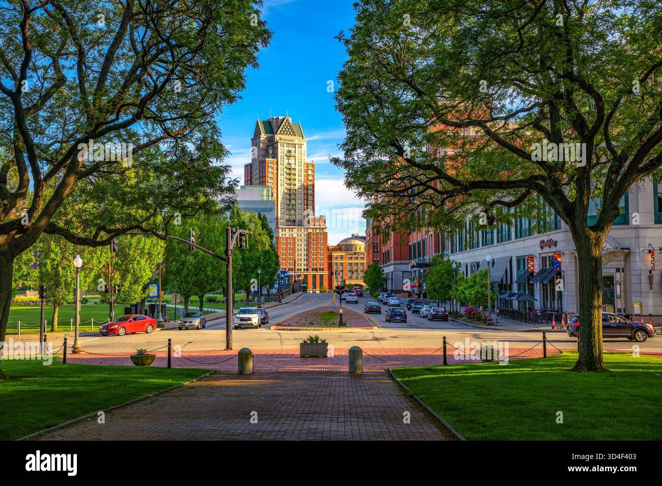 Francis Street in Downtown Providence, Rhode Island Stockfoto