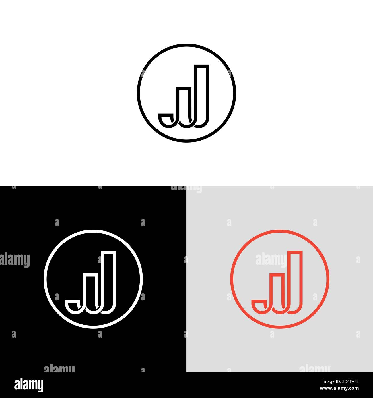 Modernes JT-Logo-Konzept mit umrissenem Design Stock Vektor
