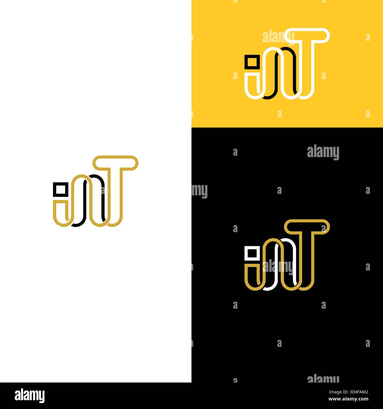 Modernes JT-Logo-Konzept mit umrissenem Design Stock Vektor