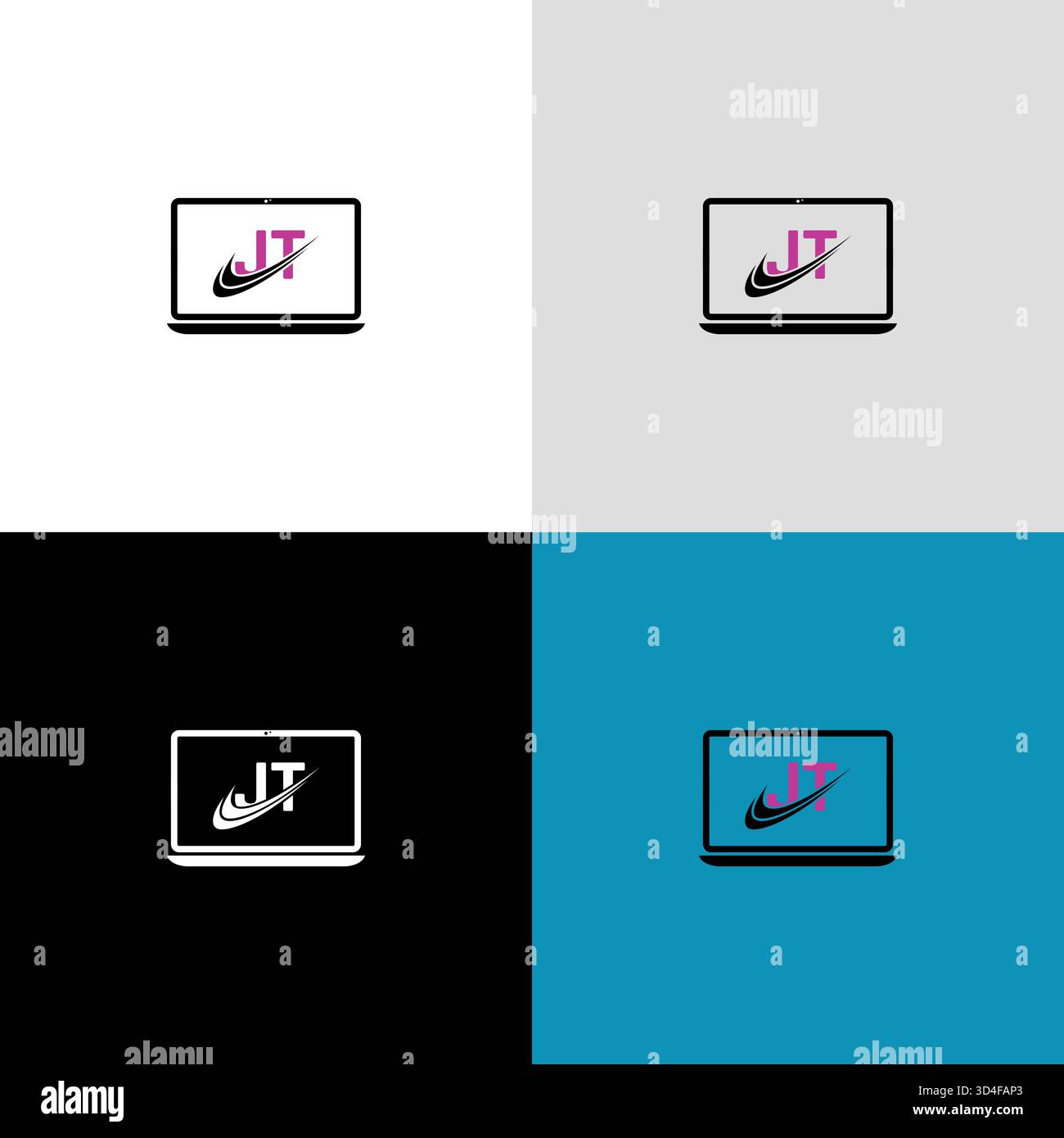 Modernes JT-Logo-Konzept mit umrissenem Design Stock Vektor