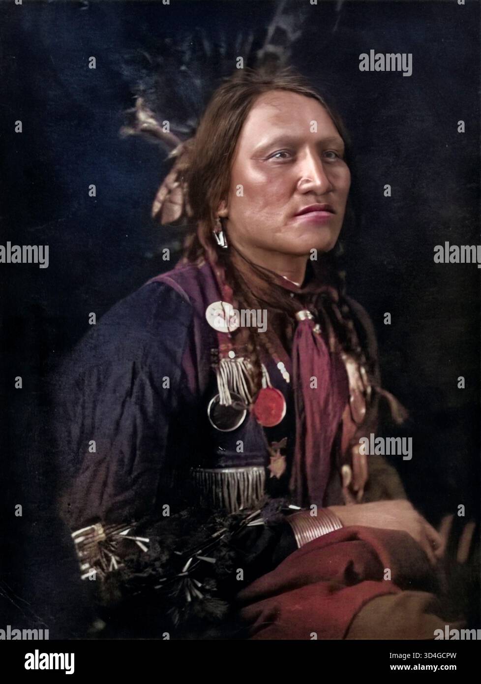 Porträt einer amerikanischen Ureinwohner Stockfoto